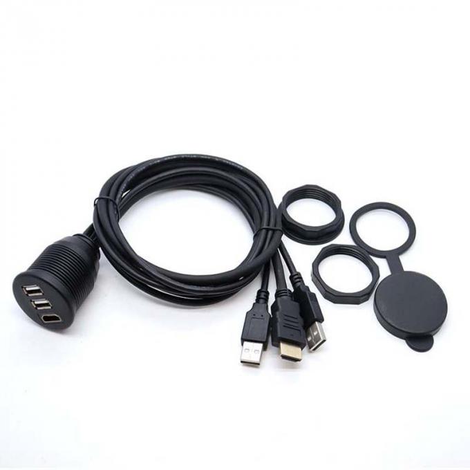 3 порта USB 2.0 мужчина на USB 2.0 женщина водонепроницаемый расширительный кабель с плавным монтажным панелем для автомобиля грузовик лодка мотоцикл компьютер 3