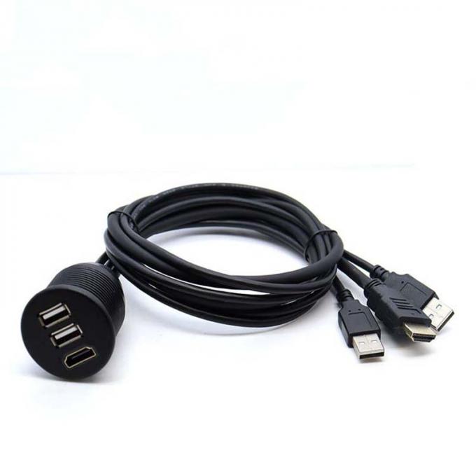 3 порта USB 2.0 мужчина на USB 2.0 женщина водонепроницаемый расширительный кабель с плавным монтажным панелем для автомобиля грузовик лодка мотоцикл компьютер 2