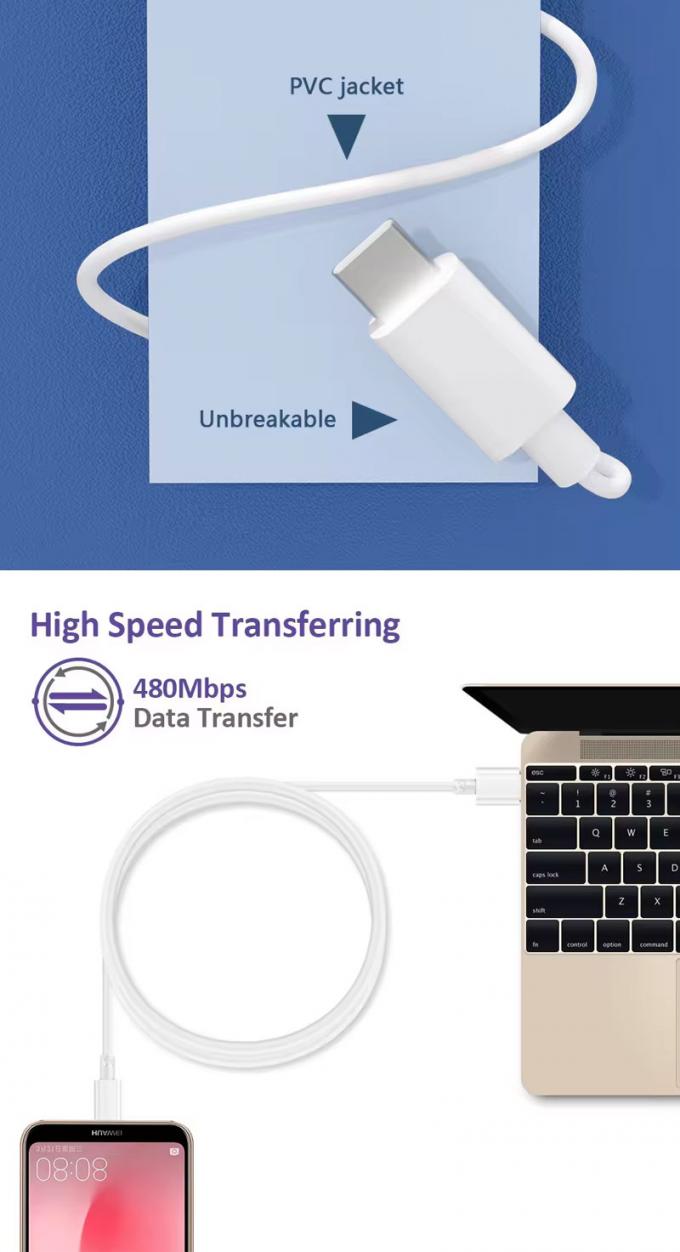 Высокое качество 1M 2M 5A быстрая зарядка USB на тип C кабель для зарядки данных для Huawei Android Phone 6