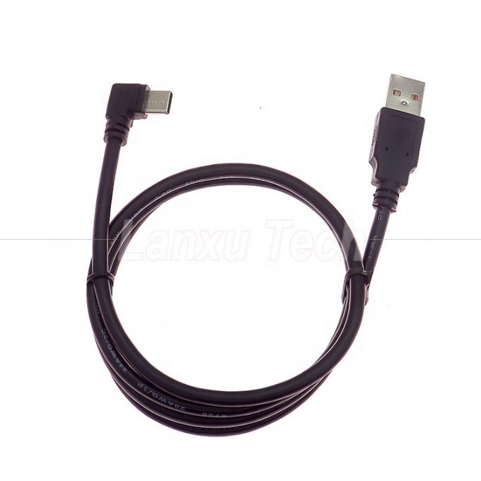 90 градусов прямого угла быстрая зарядка 2A USB 2.0 до типа C кабель расширения зарядного устройства 4