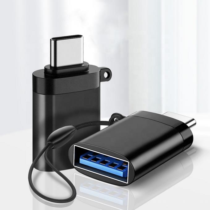 Портативный мини шнуровой металлический корпус OTG типа C 3.1 Мужчина на USB 3.0 Женщина адаптер 0