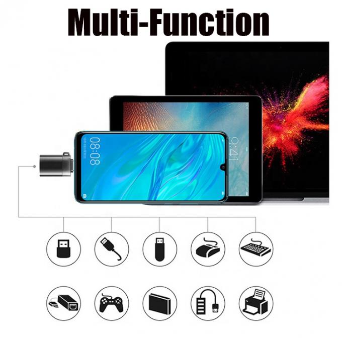 Портативный мини шнуровой металлический корпус OTG типа C 3.1 Мужчина на USB 3.0 Женщина адаптер 3