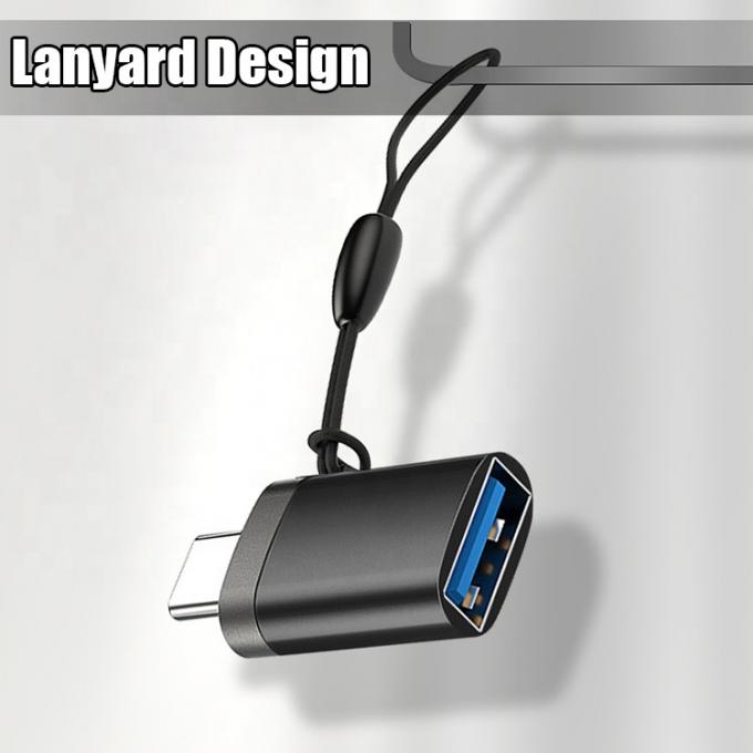 Портативный мини шнуровой металлический корпус OTG типа C 3.1 Мужчина на USB 3.0 Женщина адаптер 1