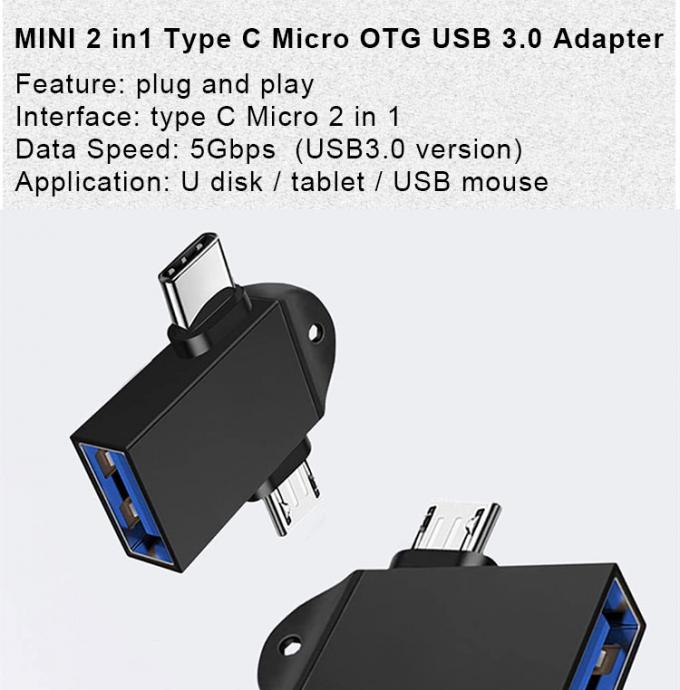 2 в 1 USB3.0 в Micro B Type C USB конвертер OTG адаптер для Android телефона U Дисковая мышь 0