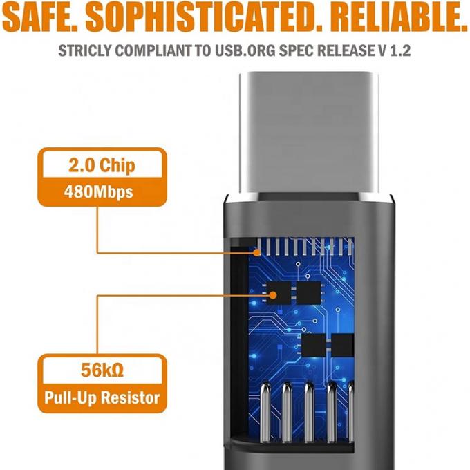 Подключается и играет металлическая оболочка Micro USB женского типа C мужского типа OTG преобразователь адаптер 2
