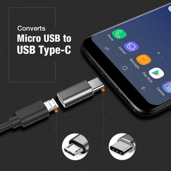Подключается и играет металлическая оболочка Micro USB женского типа C мужского типа OTG преобразователь адаптер 4