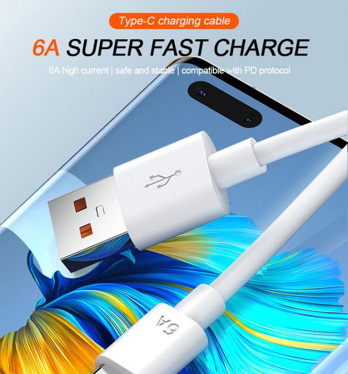 Сверхбыстрая зарядка 6А тип C USB кабель для зарядки данных для мобильного телефона 0