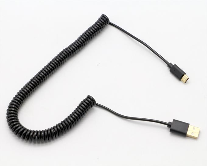 Настроенные 3M золотые разъемы быстрая зарядка пружина катушка USB типа C кабель для зарядки данных 0