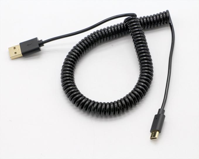Настроенные 3M золотые разъемы быстрая зарядка пружина катушка USB типа C кабель для зарядки данных 4