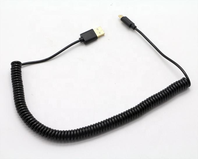 Специальный 1M 2M 3M быстрая зарядка пружина катушка спиральная USB Type C кабель 4