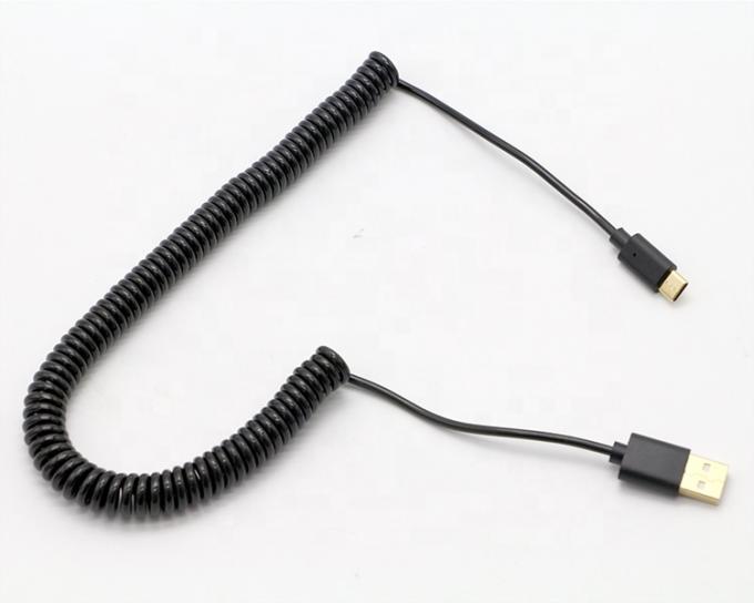 Специальный 1M 2M 3M быстрая зарядка пружина катушка спиральная USB Type C кабель 5