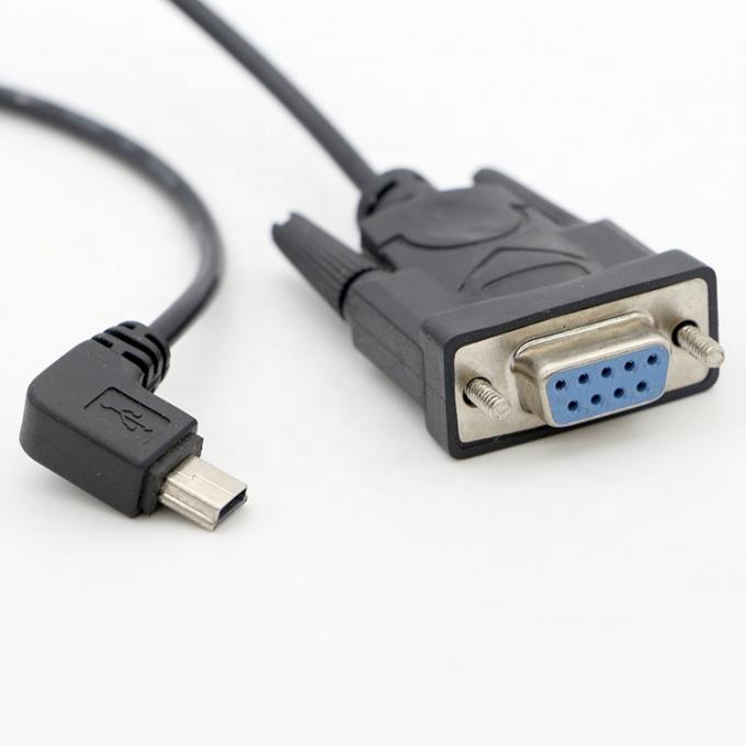 90 градусов правого угла мини-B USB на женский DB9 RS232 серийный кабель 1