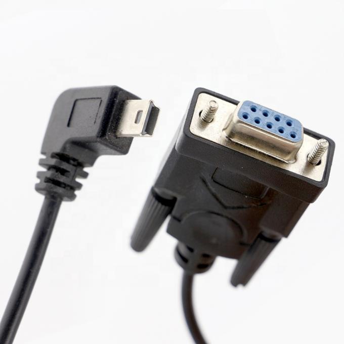 90 градусов правого угла мини-B USB на женский DB9 RS232 серийный кабель 4