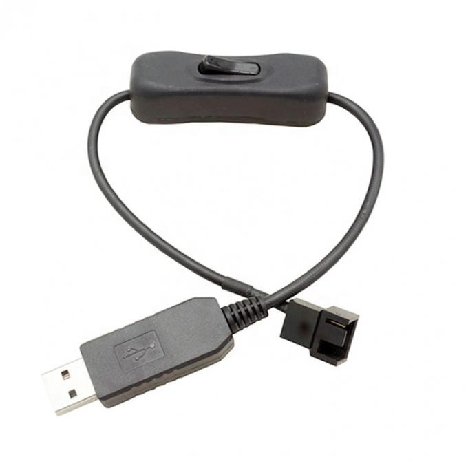 12В Step UP Boost USB на 3pin 4pin PWM PC Вентилятор Включенный отключенный кабель адаптера питания 4
