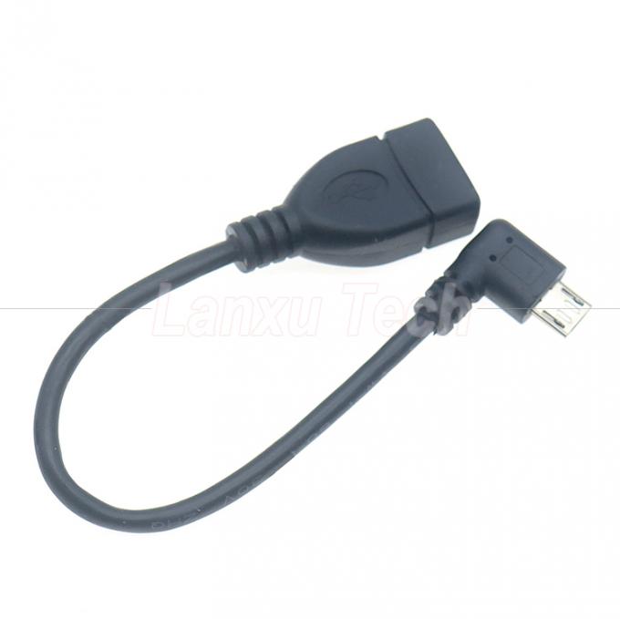 Портативный короткий 90-градусный правый угол Micro V8 на USB женский разъем OTG кабель адаптера для телефона ноутбук 4