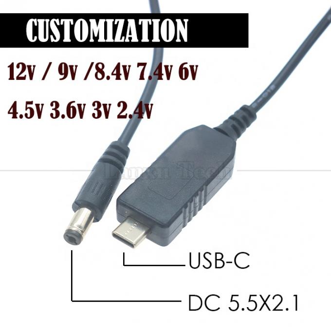 USB тип C в DC 5.5x2.1 мм 8.4v 7.4v 6v 4.5v 3.6v 3v 2.4v 9v 12v Выходной кабель для Wi-Fi маршрутизатора светодиодной световой ленты 2