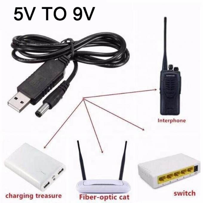 Высококачественный бустер 5V USB на 9V DC 5.5x2.1mm Step Up Converter Power Charger кабель для модема Wifi Router 1