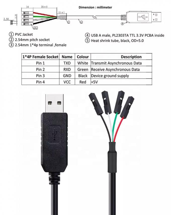 Высоко совместимый WIN7 10 FTDI FT232 5V 3.3V USB к Uart TTL серийный кабель для Raspberry Pi 0