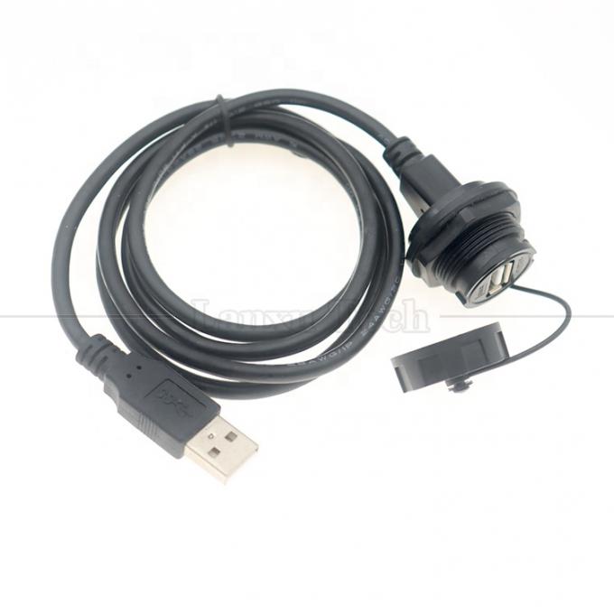 Водонепроницаемая мужская к женской панели монтаж USB типа А порт соединителя расширительный кабель 1