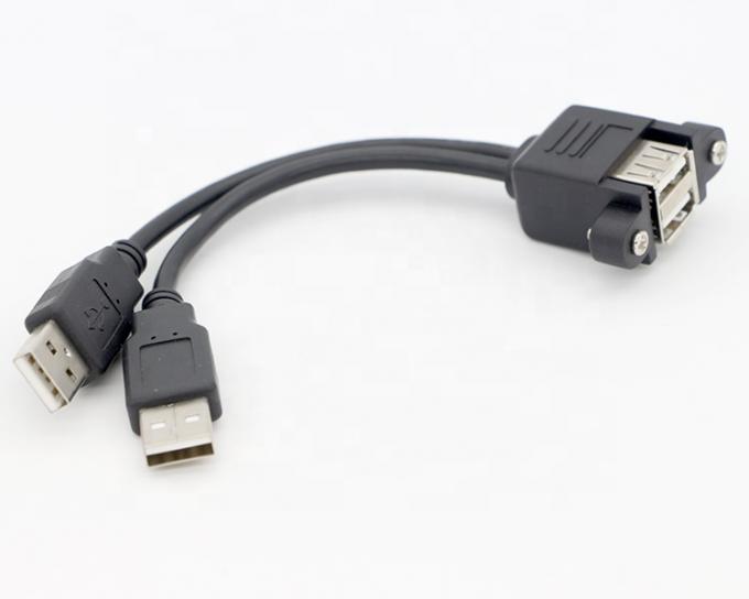 Сверло блокировка 0,5 М 1 М Мужчина-женщина двойной USB 2.0 панель монтаж расширительный кабель 2