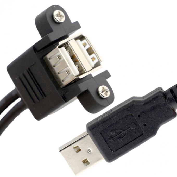 Сверло блокировка 0,5 М 1 М Мужчина-женщина двойной USB 2.0 панель монтаж расширительный кабель 3
