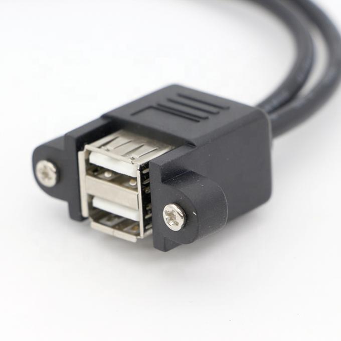 Сверло блокировка 0,5 М 1 М Мужчина-женщина двойной USB 2.0 панель монтаж расширительный кабель 4