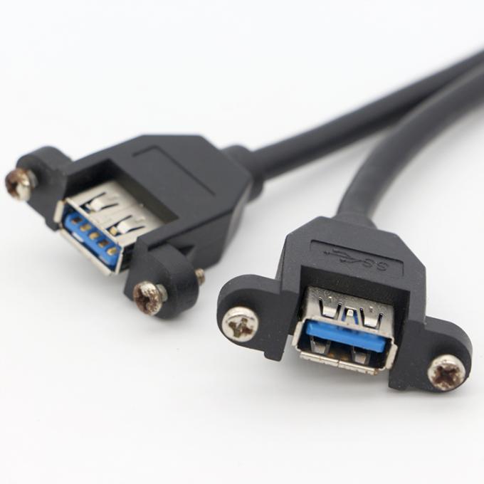 OEM винтовой блокировки студ двойной USB 3.0 типа А женского панеля монтажа кабеля с Molex разъединителем 2