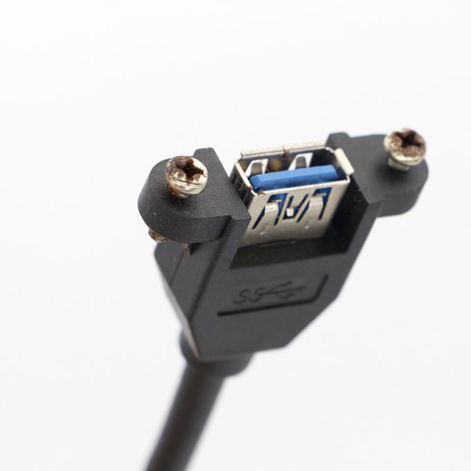 OEM винтовой блокировки студ двойной USB 3.0 типа А женского панеля монтажа кабеля с Molex разъединителем 3