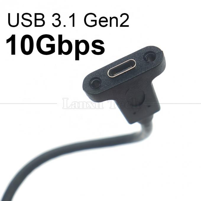 Настройка USB3.1 Gen2 Винтовой блокировщик Студ USB Тип C 3.1 Панельный монтаж расширительного кабеля 3
