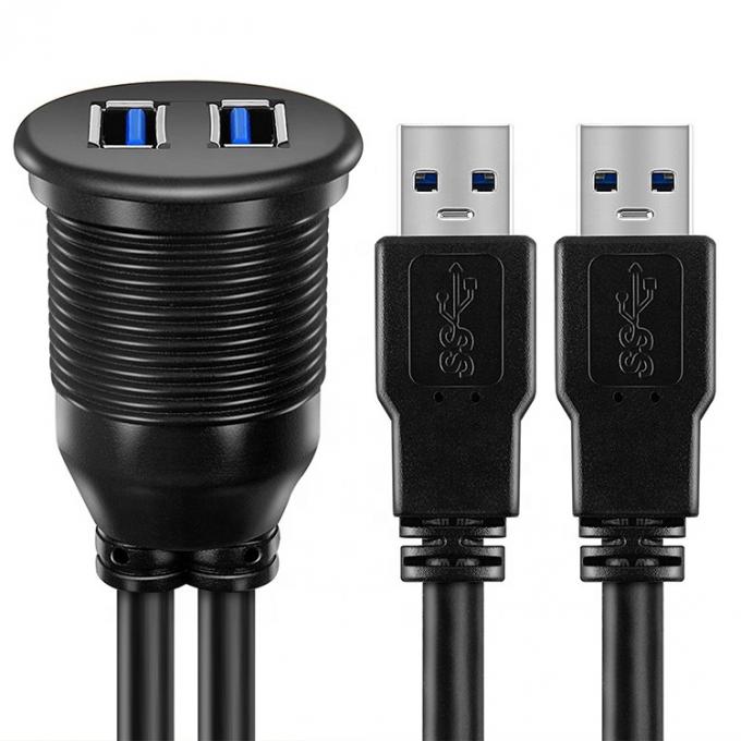Водонепроницаемая мужчина-женщина Aux Car панель приборной панели двойной USB 3.0 плавный монтаж расширения кабеля для мотоцикла 2