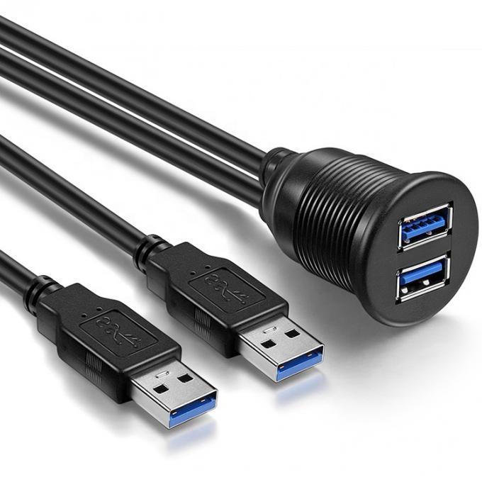 Водонепроницаемая мужчина-женщина Aux Car панель приборной панели двойной USB 3.0 плавный монтаж расширения кабеля для мотоцикла 4