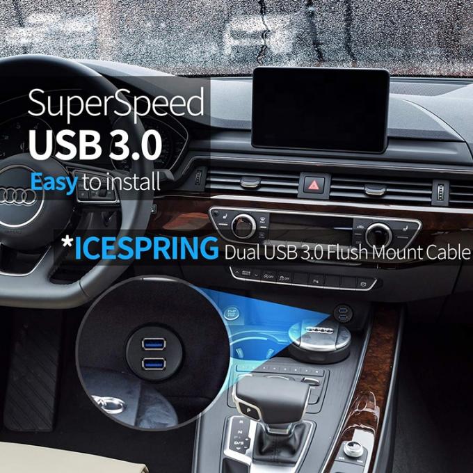 Водонепроницаемая мужчина-женщина Aux Car панель приборной панели двойной USB 3.0 плавный монтаж расширения кабеля для мотоцикла 5