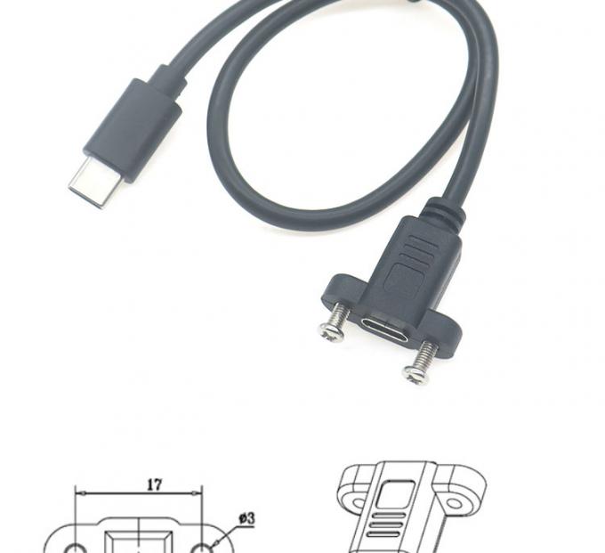 30 см 50 см винтовая панель монтаж мужчина-женщина USB Type C 3.1 расширительный кабель 2