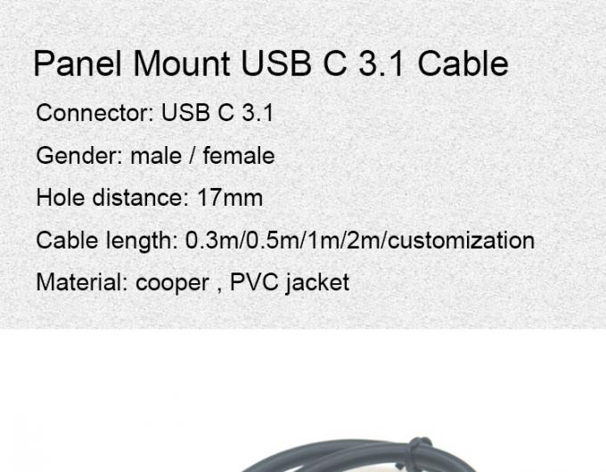 30 см 50 см винтовая панель монтаж мужчина-женщина USB Type C 3.1 расширительный кабель 1
