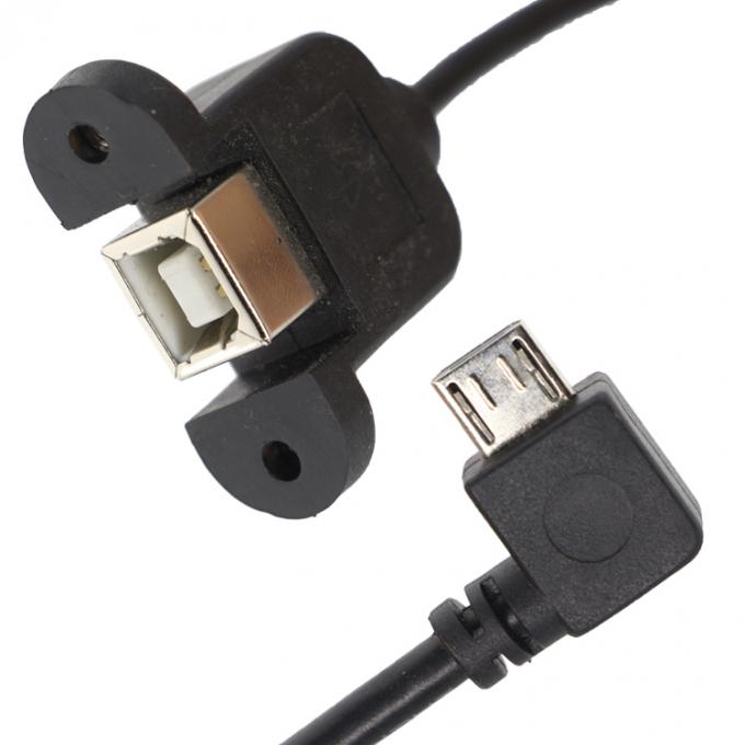 Специальный винтовый замок с углом 90 градусов Micro B Мужчина USB 2.0 Тип B Женщина панель монтаж расширения кабеля 1