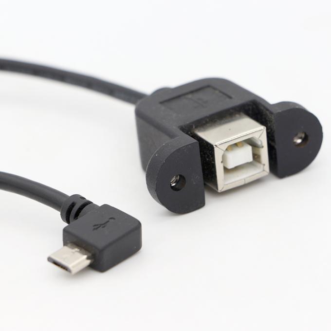 Специальный винтовый замок с углом 90 градусов Micro B Мужчина USB 2.0 Тип B Женщина панель монтаж расширения кабеля 6