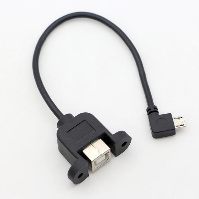 Специальный винтовый замок с углом 90 градусов Micro B Мужчина USB 2.0 Тип B Женщина панель монтаж расширения кабеля 4
