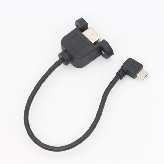 Специальный винтовый замок с углом 90 градусов Micro B Мужчина USB 2.0 Тип B Женщина панель монтаж расширения кабеля 5