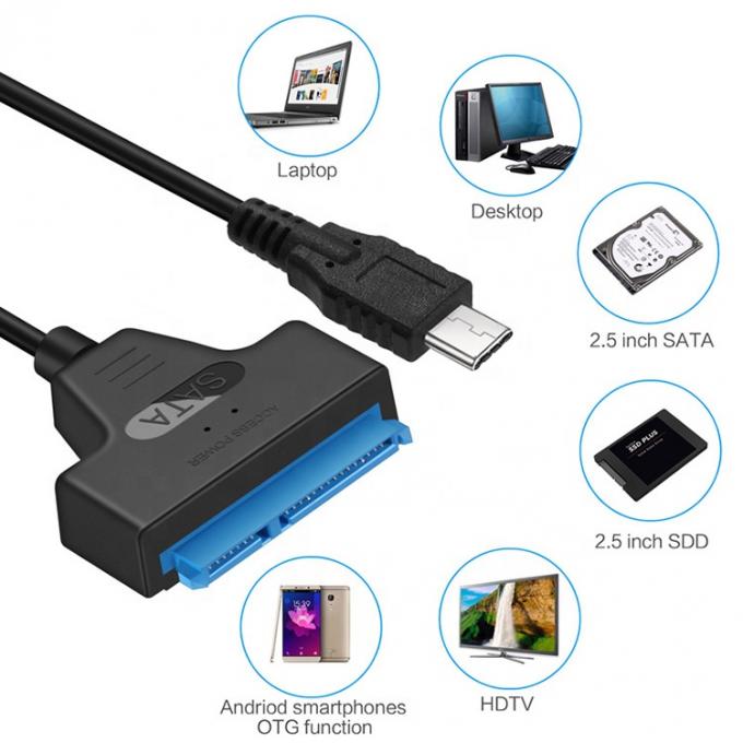 Высокоскоростной 5 Гбит/с SDD HDD жесткий диск 2,5 дюйма USB тип C 3.1 кабель адаптера Sata 4