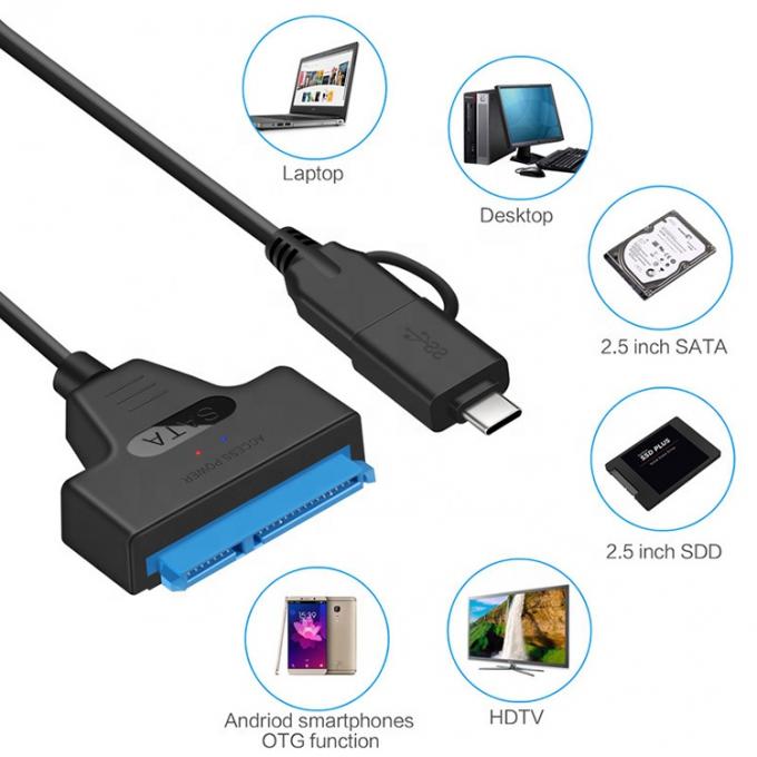 Высокая скорость 5 Гбит / с 2,5 дюймовый SSD HDD жесткий диск типа C USB 3.0 кабель адаптера Sata 5