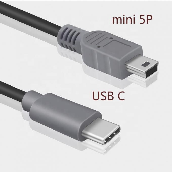 Зарядка данных USB Type C на Mini 5 Pin USB OTG кабель адаптера для видеокамеры телефона 1
