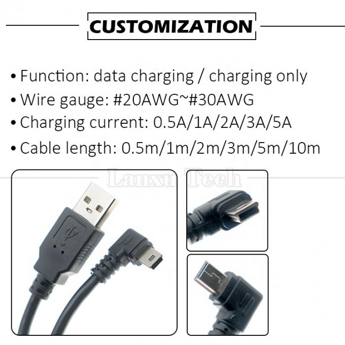 Настройка 90 градусов левого угла USB мужской на MINI 5P USB кабель для камеры контроллера PS3 1