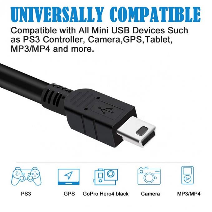 Специальный Shied Mini B 5 PIN USB 2.0 зарядное устройство Кабель передачи данных для камеры контроллера PS3 3