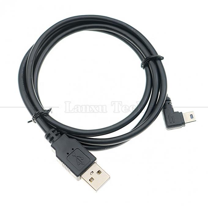 1м 2м 3м 5м 90 градусов Форма L Правый левый угол USB 2.0 Мужчина в мини B 5 пин USB кабель для зарядки данных для MP3 камеры 8