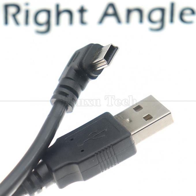 1м 2м 3м 5м 90 градусов Форма L Правый левый угол USB 2.0 Мужчина в мини B 5 пин USB кабель для зарядки данных для MP3 камеры 6