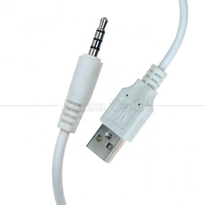 Настраиваемая зарядка данных USB от мужского к вспомогательному 4 полюса 3,5 мм кабель адаптера для наушников 1