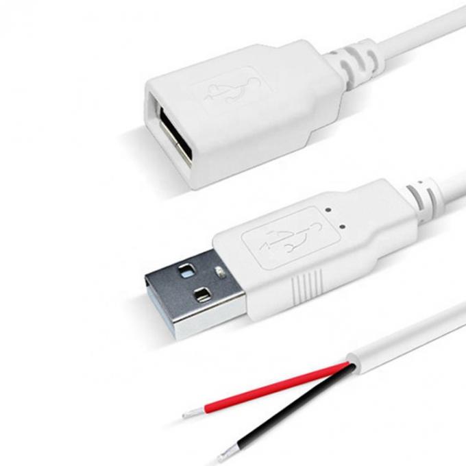 На заказ 1м 2м 3м Белый USB мужской на открытый концы консервированный проволока расширение кабеля 3