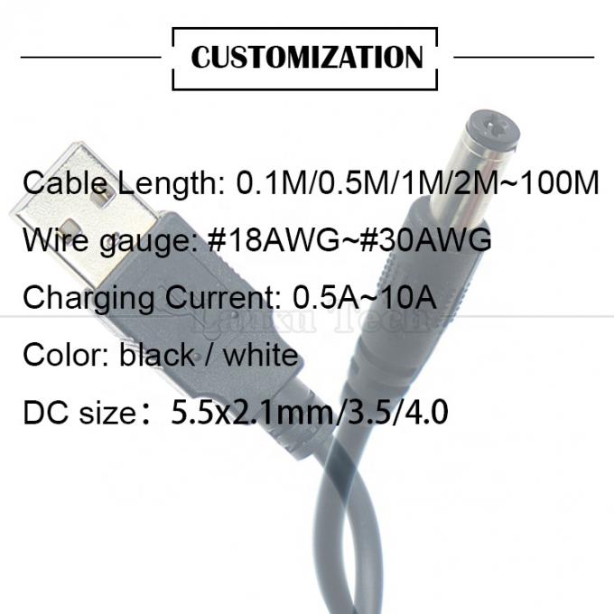 1m 3m 5m 10m 1A 2A 5A USB A мужской на DC 5.5x2.1mm 3.5 1.35 4.0 1.7 Баррельный джек зарядный кабель для светодиодных камер видеонаблюдения 6