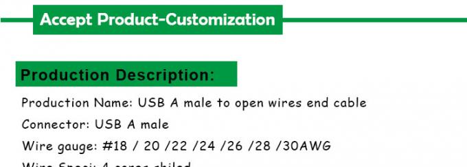 Щит USB от мужского до 4 голых проводов открытый конец кабеля 2
