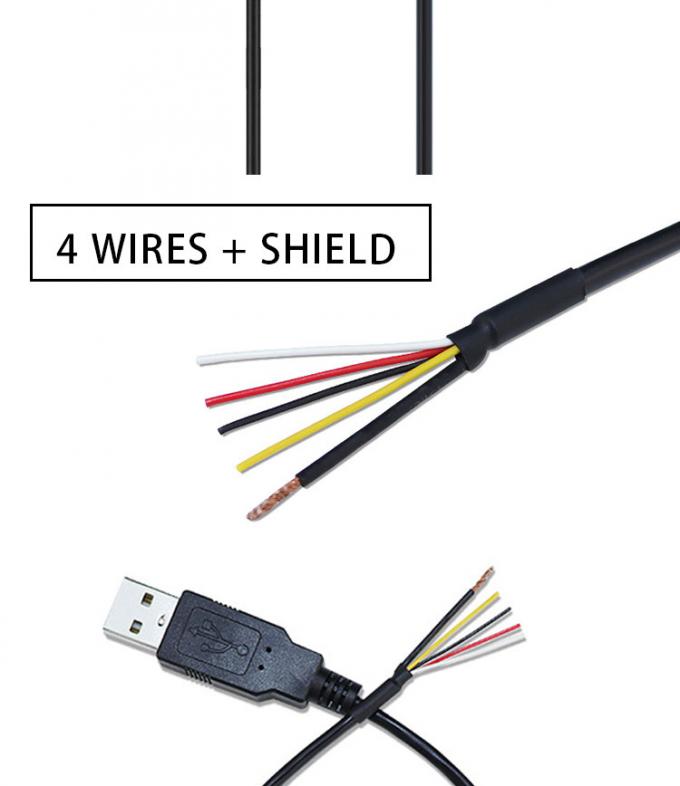 Щит USB от мужского до 4 голых проводов открытый конец кабеля 4